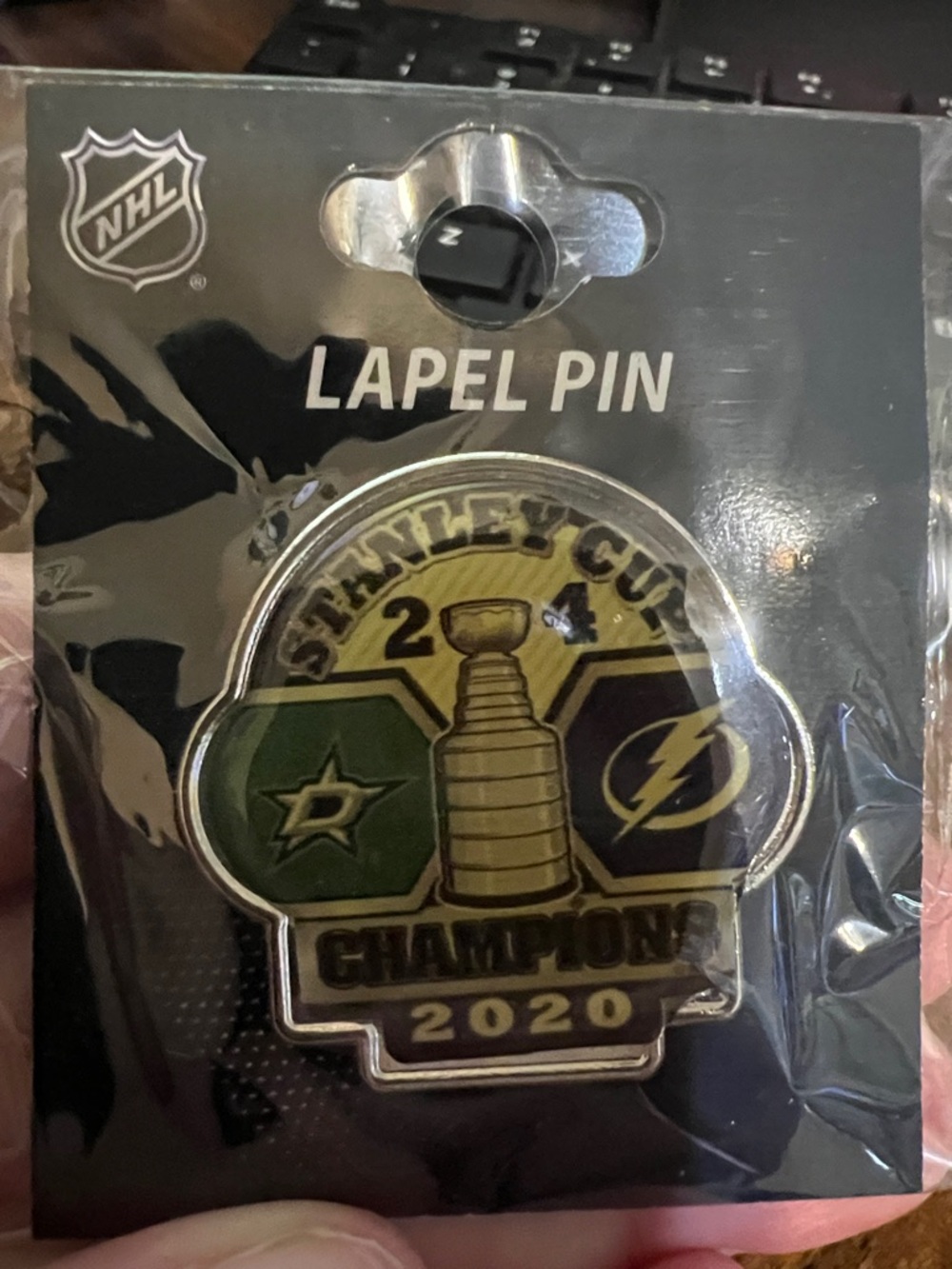 NHL Stanley Cup Champions 2020 Enamel Lapel Pin - Black, Gold, Green